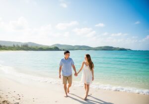 宮古島　ビーチ　カップル
